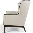 Poltrona Milena Base Madeira Algodão Capuccino