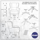 Poltrona Milena Base Madeira Corano Caramelo Linho Sand