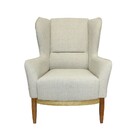 Poltrona Milena Composê Linho Bege A-184 Corano Camel C-02 Ba