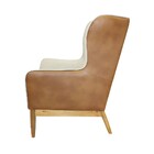 Poltrona Milena Composê Linho Bege A-184 Corano Camel C-02 Ba