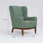 Poltrona Milena Linho Verde Salvia E Madeira