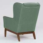 Poltrona Milena Linho Verde Salvia E Madeira