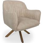 Poltrona Miley Base Giratória Giromad Suede Camurça Bege
