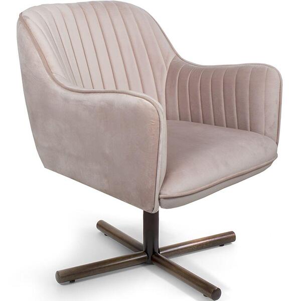 Poltrona Miley Base Giratória X Veludo Rosê