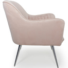Poltrona Miley Pés Palito Alumínio Veludo Rosê