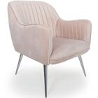 Poltrona Miley Pés Palito Alumínio Veludo Rosê