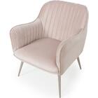 Poltrona Miley Pés Palito Champagne Veludo Rosê