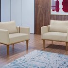 Poltrona Milla Luxo 80 Cm X 82 Cm X 76 Cm Bege Claro