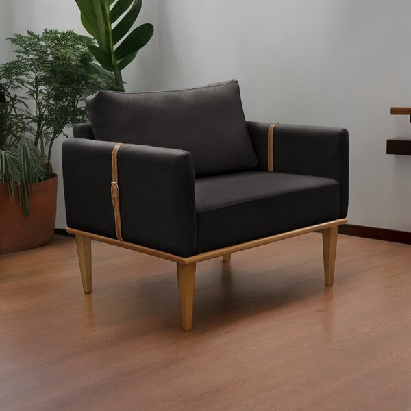 Poltrona Milla Luxo 80 Cm X 82 Cm X 76 Cm Preto