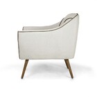 Poltrona Mily Linho Bege A-85 Pés Palito De Madeira - D'rossi