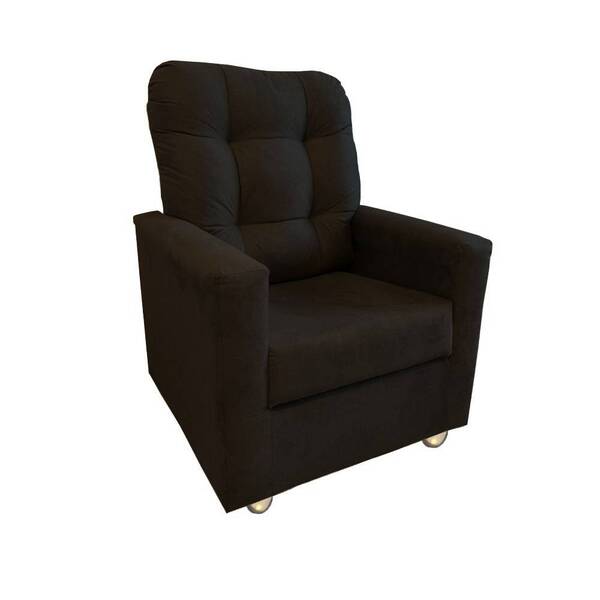 Poltrona Mima Pés Cromados Suede Marrom Escuro Bnn Decor