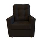 Poltrona Mima Pés Cromados Suede Marrom Escuro Bnn Decor