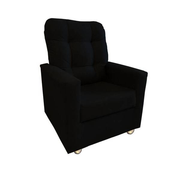 Poltrona Mima Pés Cromados Suede Preto Bnn Decor