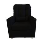 Poltrona Mima Pés Cromados Suede Preto Bnn Decor