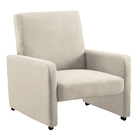 Poltrona Mirella Suede Com Rodízios C05 - D'rossi - Bege