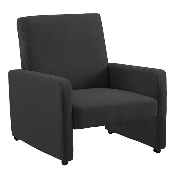 Poltrona Mirella Suede Grafite Com Rodízios C05 - D'rossi