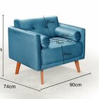 Poltrona Moderna Decoração Sala, Varanda, Recepção Luma Azul