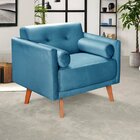 Poltrona Moderna Decoração Sala, Varanda, Recepção Luma Azul