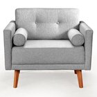 Poltrona Moderna Luma Decoração Sala, Varanda, Recepção Cinza