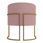 Poltrona Montana Linho Rosa Bebê Base De Ferro Dourado - D'ro