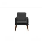Poltrona Móveis Trida Nádia Veludo Preto 65x90cm