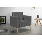 Poltrona Móveis Trida Sophia Veludo Cinza 78x92cm