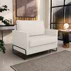 Poltrona Namoradeira 1 Lugar Sala De Estar Malta L02 Linho Cr