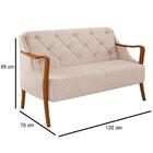 Poltrona Namoradeira 2 Lugares 135cm Capitonê Lapa M22 Linho