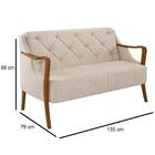 Poltrona Namoradeira 2 Lugares 135cm Capitonê Lapa Z32 Linho