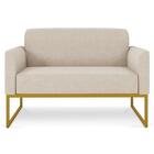 Poltrona Namoradeira 2 Lugares Base Industrial Dourada Maress