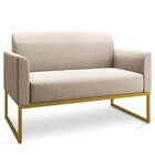 Poltrona Namoradeira 2 Lugares Base Industrial Dourada Maress