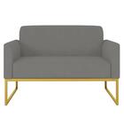 Poltrona Namoradeira 2 Lugares Base Industrial Dourada Maress