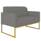 Poltrona Namoradeira 2 Lugares Base Industrial Dourada Maress