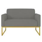 Poltrona Namoradeira 2 Lugares Base Industrial Dourada Maress