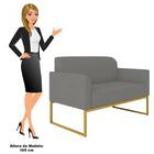 Poltrona Namoradeira 2 Lugares Base Industrial Dourada Maress