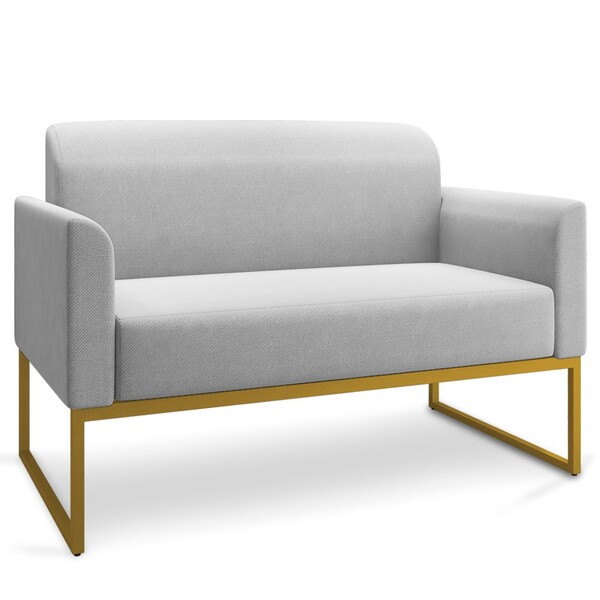 Poltrona Namoradeira 2 Lugares Base Industrial Dourada Maress