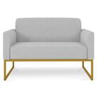 Poltrona Namoradeira 2 Lugares Base Industrial Dourada Maress