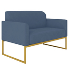 Poltrona Namoradeira 2 Lugares Base Industrial Dourada Maress