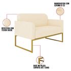 Poltrona Namoradeira 2 Lugares Base Industrial Dourada Maress