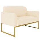 Poltrona Namoradeira 2 Lugares Base Industrial Dourada Maress