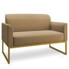 Poltrona Namoradeira 2 Lugares Base Industrial Dourada Maress