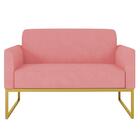 Poltrona Namoradeira 2 Lugares Base Industrial Dourada Maress