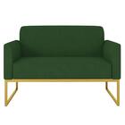 Poltrona Namoradeira 2 Lugares Base Industrial Dourada Maress