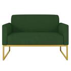 Poltrona Namoradeira 2 Lugares Base Industrial Dourada Maress