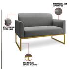 Poltrona Namoradeira 2 Lugares Base Industrial Dourada Maress