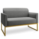 Poltrona Namoradeira 2 Lugares Base Industrial Dourada Maress