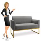 Poltrona Namoradeira 2 Lugares Base Industrial Dourada Maress