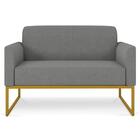 Poltrona Namoradeira 2 Lugares Base Industrial Dourada Maress