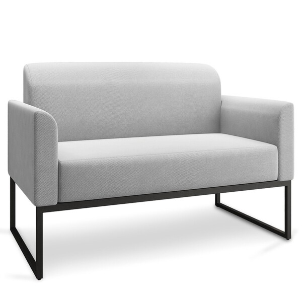 Poltrona Namoradeira 2 Lugares Base Industrial Preta Maressa