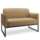 Poltrona Namoradeira 2 Lugares Base Industrial Preta Maressa